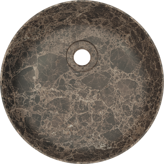Balmani Fato vasque à poser marbre Dark Emperador rond Ø 37,5 cm