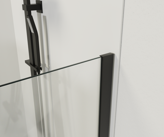 Luca Varess Kuresa douchehoek met pendeldeur 90 x 90 cm helder glas en mat zwart profiel