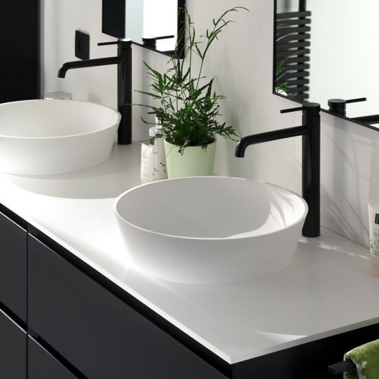 Balmani Still vasque à poser mat Solid Surface rond Ø 38 cm
