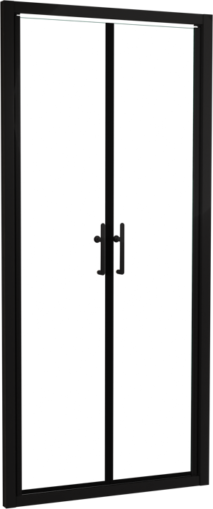 Linie Cadiz porte battante 90 cm x 190 cm verre transparent profil noir mat