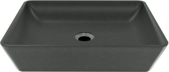 Balmani Still vasque à poser granite aiguisé rectangulaire 48 x 38 cm
