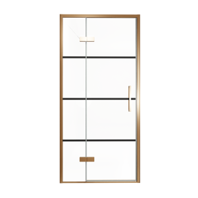 Balmani Senses Design porte pivotante à gauche 100 cm x 210 cm verre Lined, Profil Brushed Rosegold