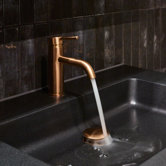 Blaufoss Round EcoStart robinet de lavabo standard Brushed Rosegold