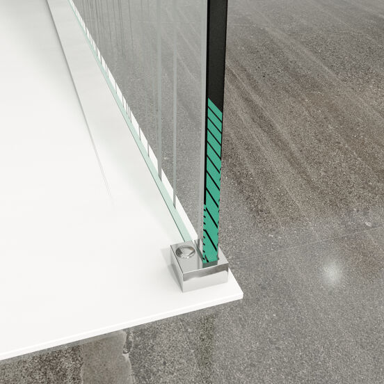 Balmani Modular inloopdouche 160 x 200 cm mikado glas glanzend chroom profiel