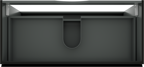 Linie Lado meuble sous-vasque a poser 100 x 46 cm noir mat 3 tiroirs