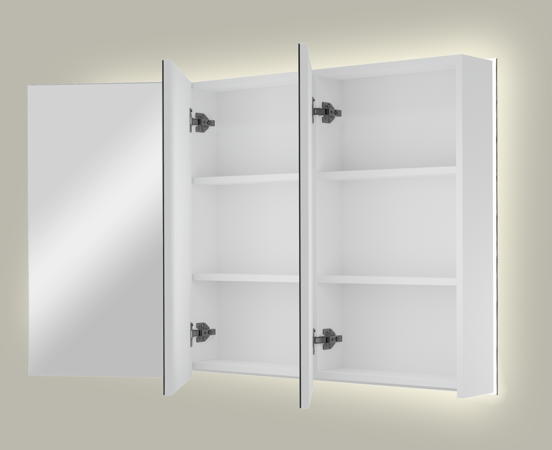 Linie Montro spiegelkast 120 x 75 cm glanzend wit met spiegelverlichting
