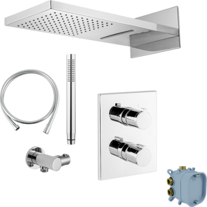 Blaufoss Smartbox Duschsystem: Unterputz, inkl. Thermostat-Duscharmatur, Chrom glänzend