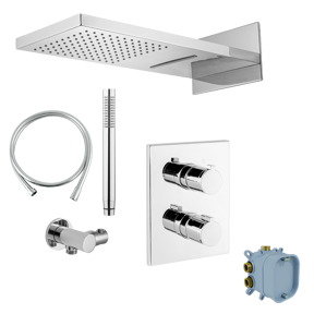 Blaufoss Smartbox Duschsystem: Unterputz, inkl. Thermostat-Duscharmatur, Chrom glänzend