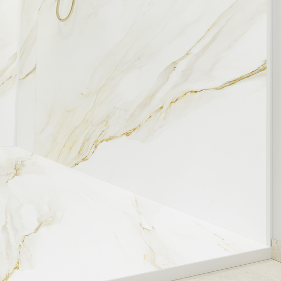Luca Varess Suite douchebak 140 x 90 cm composietmarmer Marble Gold 