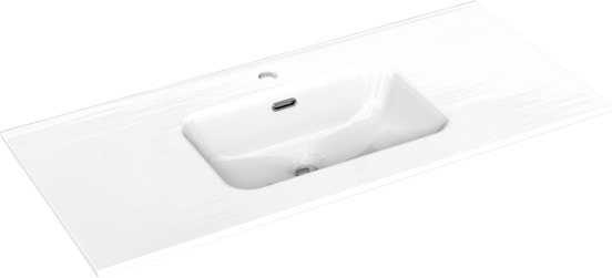 Linie Baro vasque simple porcelaine blanc brillant 100 x 46 cm
