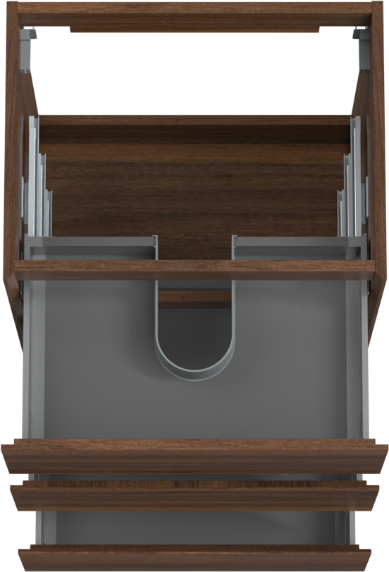 Storke Edge meuble sous-vasque a poser 60 x 46 cm noyer 3 tiroirs