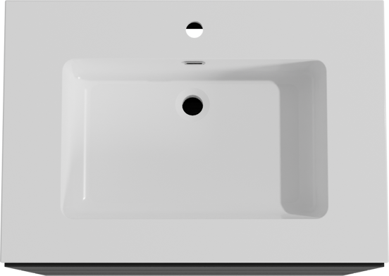 Storke Edge meuble salle de bains à poser 75 x 52 cm noir mat avec Diva plan simple en marbre composite blanc brillant