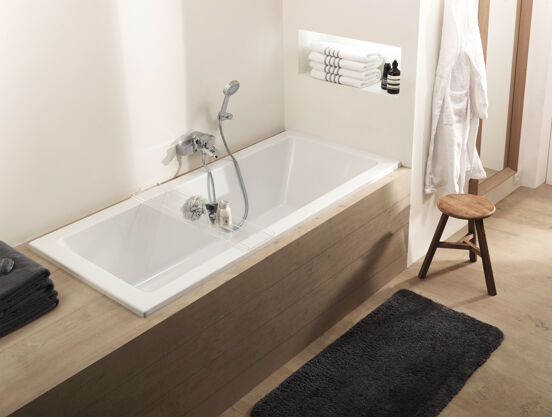 Luca Varess Sandrina baignoire encastrable double 170 x 75 cm acrylique blanc brillant