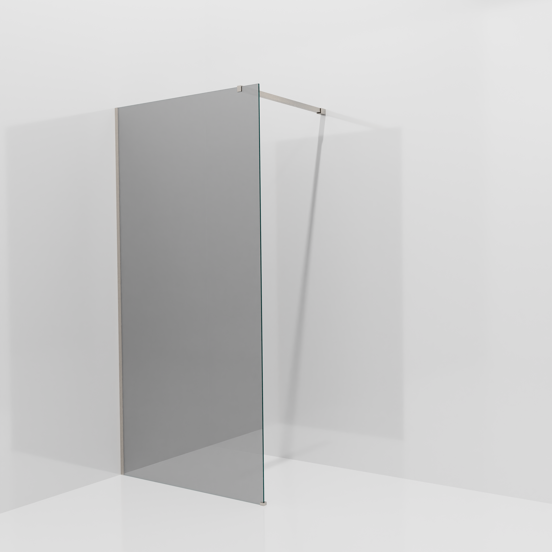 Balmani Modular Walk-In Dusche: 100 x 200 cm, Reflex-Spiegelglas, inklusive Coating, Profil Brushed CoolMetal