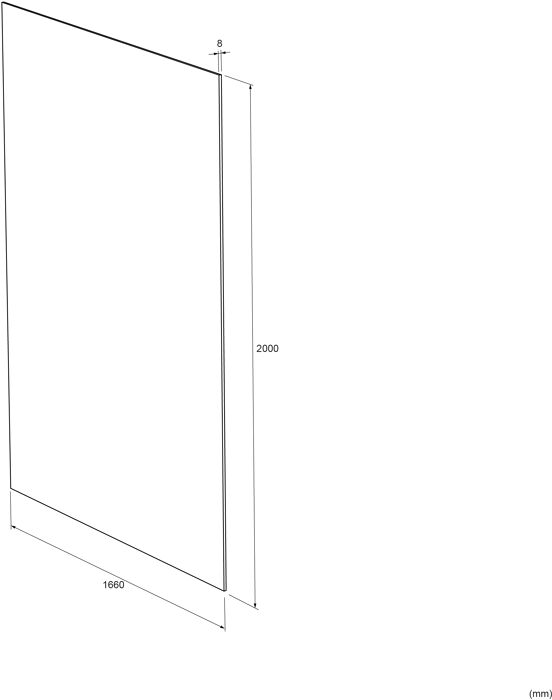 Balmani Modular paroi de douche verre transparent 166 x 200 cm, avec coating