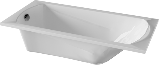 Linie Tessa Mini baignoire encastrable simple 150 x 70 cm acrylique blanc brillant