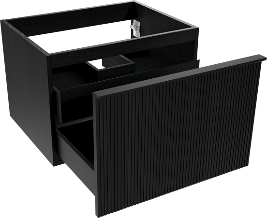 Balmani Forma meuble sous-lavabo suspendu 67,5 x 55 cm chêne noir 2 tiroirs
