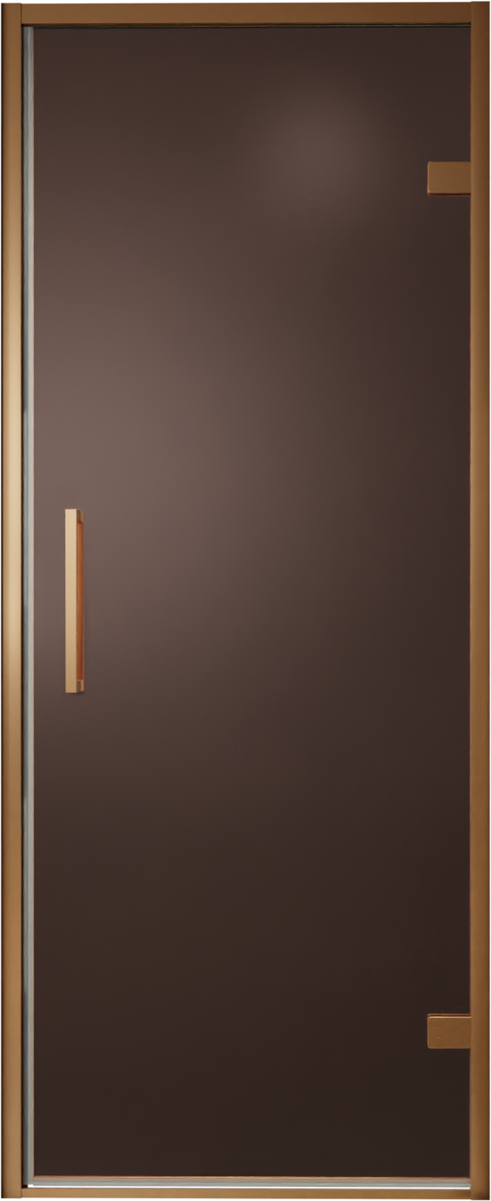Balmani Senses Design douche draaideur rechts 90 cm x 210 cm Brons glas, Brushed Rosegold profielen
