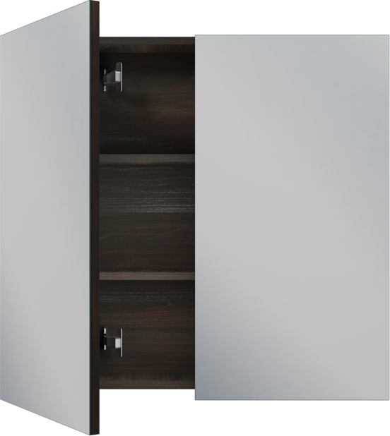 Linie Montro spiegelkast 80 x 75 cm donkere notenhout