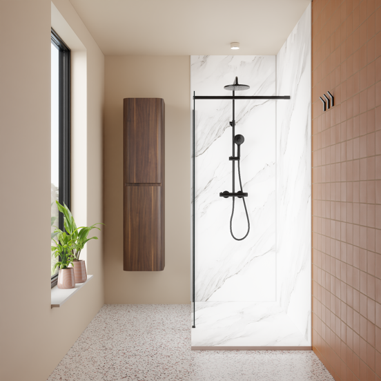 Luca Varess Suite Duschwanne 160 x 90 cm Marmorkomposit Marble White 