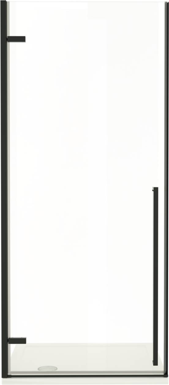 Luca Varess Stilus Duschtür: Drehtür, Links, 90 x 200 cm, Klarglas, Schwarzes Profil, matt