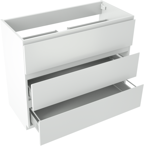 Storke Delta cabinet 3 dr 100x85x48cm 1U mat white