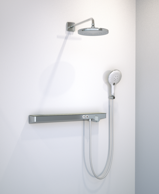 Hansgrohe Raindance Select S 150 Ecosmart Handbrause, 3 Strahlfunktionen, Chrom glänzend und weiß