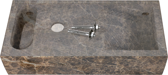 Balmani Mood fonteintje 45 x 20 cm Dark Emperador marmer