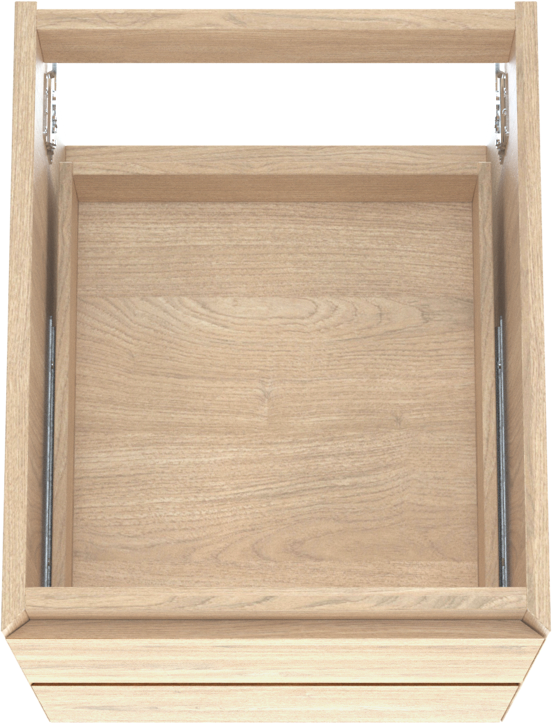 Balmani Mitra hängender Waschbeckenunterschrank: 45 x 55 cm, Eiche Natur, Furnierholz, 2 Schubladen