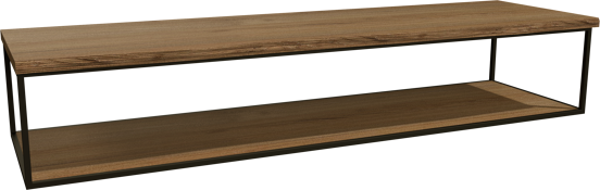Balmani Life Edge enkel of dubbel tablet massieve teak met zwarte frame 180 x 50 cm