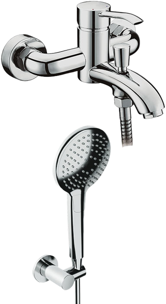 Linie Sybelle Badewannenarmatur: inkl. Handbrauseset, Chrom glänzend