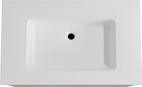 Storke Edge zwevend badmeubel 85 x 52 cm ruw eiken met Mata High enkele wastafel in solid surface mat wit