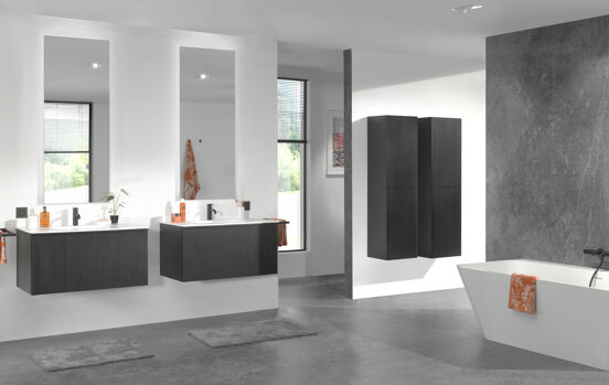 Balmani Forma meuble sous-vasque suspendu 90 x 55 cm chêne noir 2 tiroirs