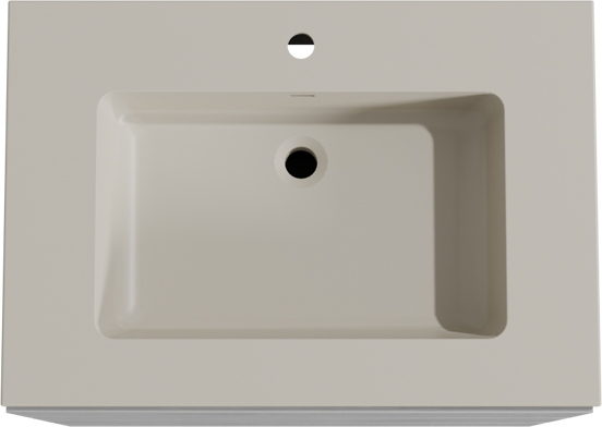 Storke Edge freistehendes Möbelstück Set: 75 x 52 cm, Beton dunkelgrau, mit Diva Einzelwaschtisch, Top Solid Seidengrau