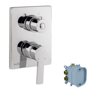 Blaufoss Smartbox de Luxe Thermostat-Duscharmatur: Unterputz, für 2 Verbraucher, Chrom glänzend