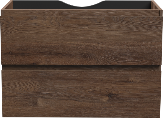 Linie Lado meuble sous-lavabo suspendu 80 x 46 cm chêne brun 2 tiroirs