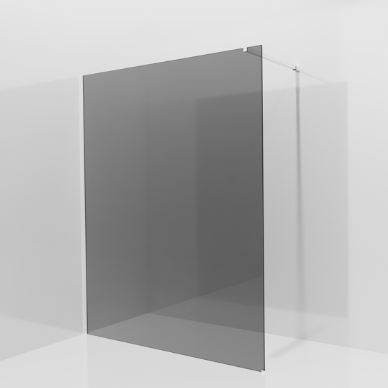 Balmani Modular inloopdouche: 160 x 200 cm, Rookglas met coating, Glanzend chroom profielen