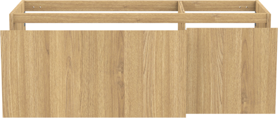 Balmani Idra zwevende wastafelonderkast 135 x 55 cm asymmetrisch links fineer natuur eik 4 lades