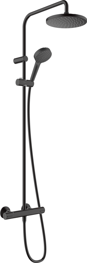 Hansgrohe Vernis Blend Duschsystem mit Thermostat-Armatur Schwarz matt