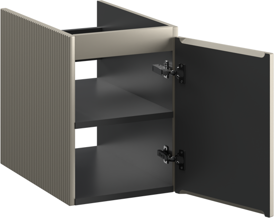 Storke Ribs zwevende wastafelonderkast 35 x 52 cm zijdegrijs