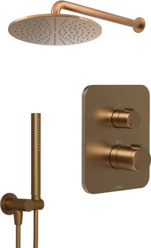 Blaufoss Smartbox Softline set de douche pluie encastré robinet thermostatique Brushed Rosegold