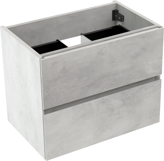 Storke Edge zwevende wastafelonderkast 60 x 40 cm beton zilvergrijs 2 lades