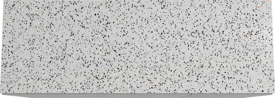 Storke Edge freistehendes Möbelstück Set: 150 x 52 cm, Beton dunkelgrau, mit Tavola Einzel- oder Doppel Waschtischplatte, Terrazzo in Weiß/Schwarz matt