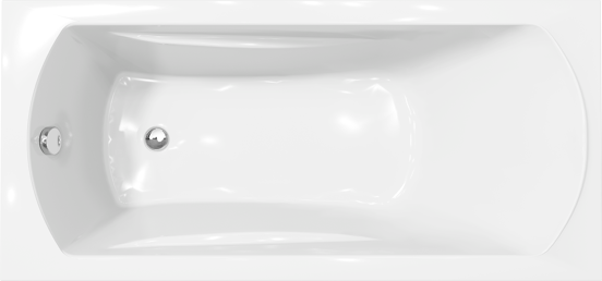 Linie Tessa Mini baignoire encastrable simple 150 x 70 cm acrylique blanc brillant