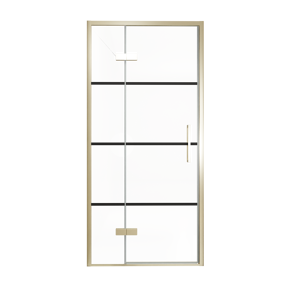 Balmani Senses Design douche draaideur links 100 cm x 210 cm Lined glas, Brushed Champagne Gold profielen