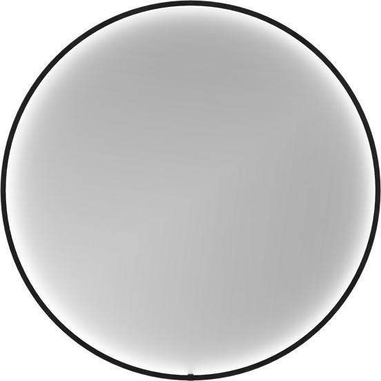 Balmani Secret Black rond badkamerspiegel zwart Ø 60 cm met spiegelverlichting en anti-damp