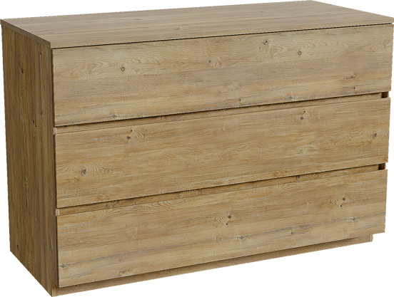 Storke Edge meuble salle de bains à poser 120 x 52 cm chêne brut avec Panton tablette simple ou double en mélaminé chêne brut