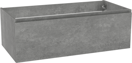 Storke Edge hängender Waschbeckenunterschrank: 105 x 52 cm, Beton dunkelgrau, 1 Schublade