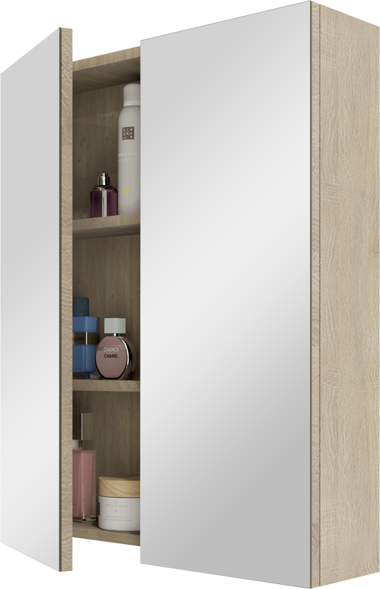 Linie Montro armoire de toilette 60 x 75 cm chêne blanc