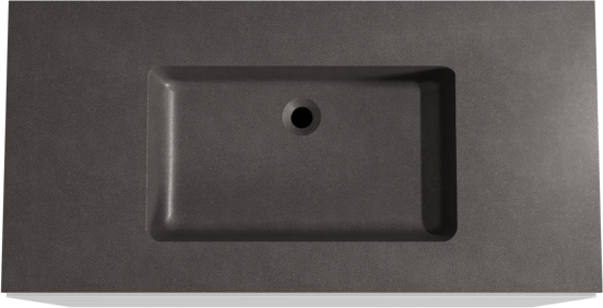 Storke Edge meuble salle de bains à poser 105 x 52 cm blanc mat avec Scuro plan simple en quartz noir mat